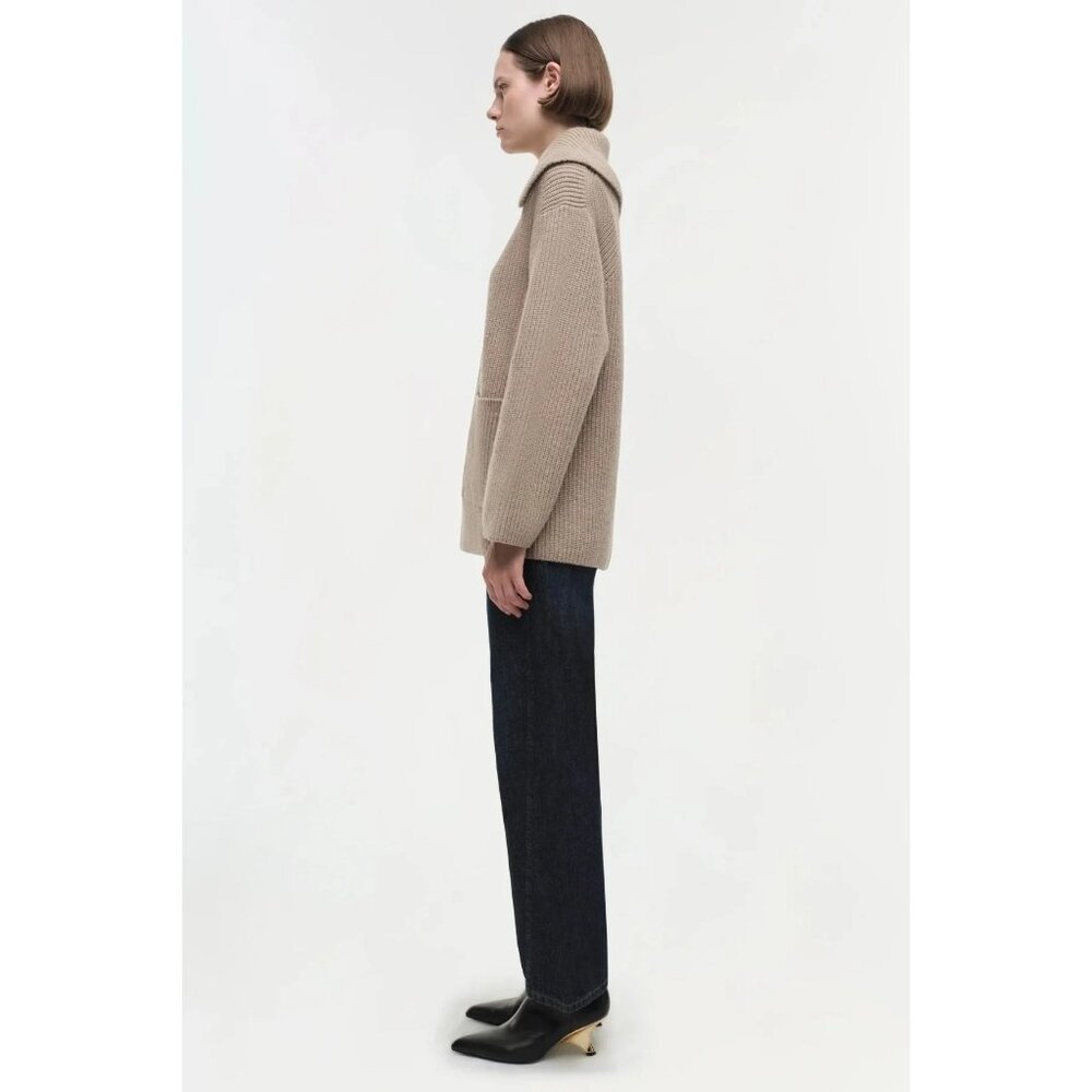 SIMKHAI Hollie Cardigan in Oat X-Small New Womens Knit Wool Sweater - Picture 13 of 16